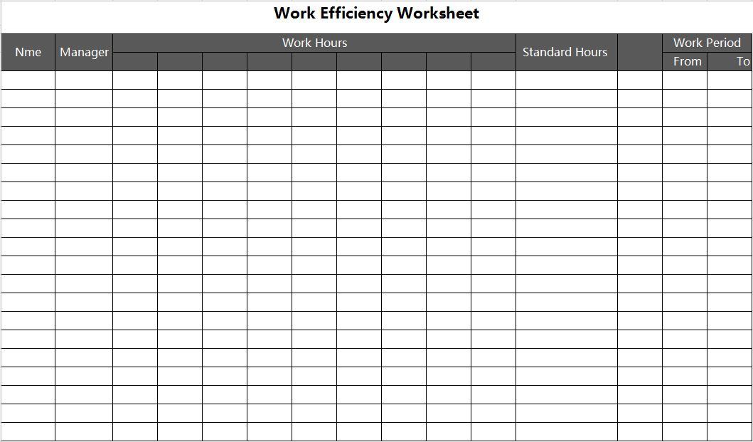 work-efficiency-worksheet-xlsx-spreadsheet-templates-wps-template